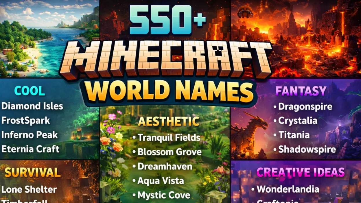 550+ Minecraft World Names Aesthetic, Fantasy, Nether Creative