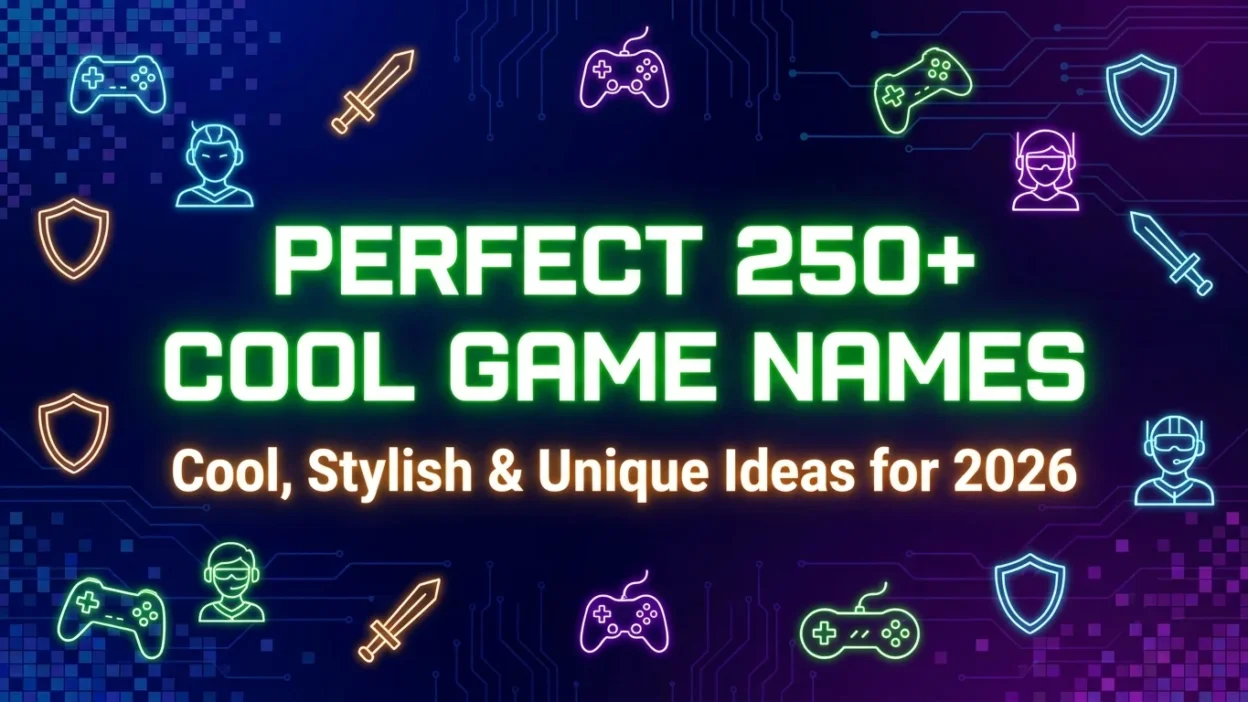250+ cool game names with stylish, unique, and creative gaming name ideas for 2026