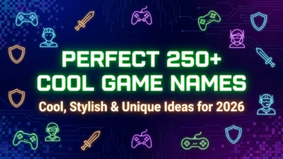 250+ cool game names with stylish, unique, and creative gaming name ideas for 2026