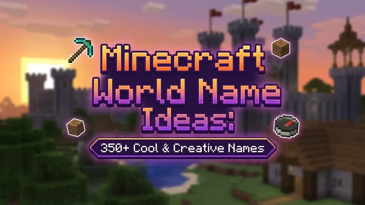 Minecraft world name ideas featuring 350+ cool, creative, unique, and memorable names for 2026