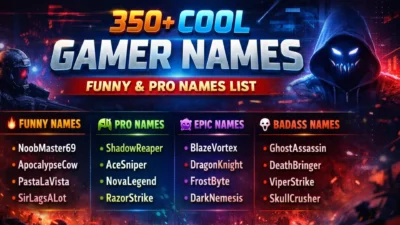 350+Cool Gamer Names