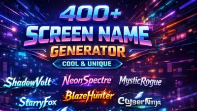 400+Screen Name Generator