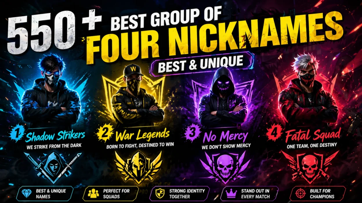 550+Best Group of Four Nicknames
