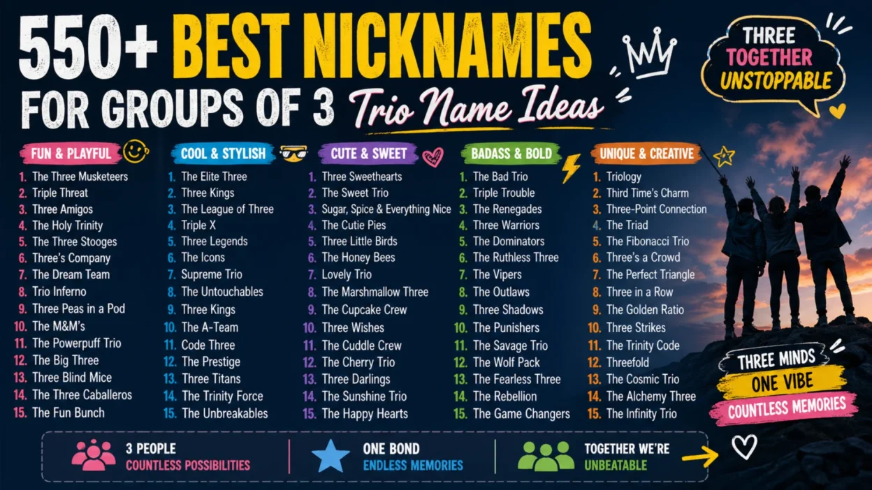 550+Best Nicknames for Groups of 3