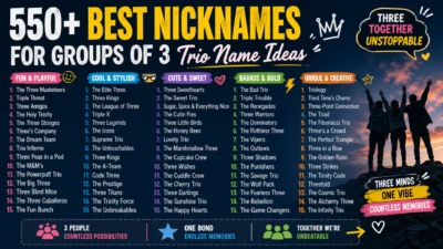 550+Best Nicknames for Groups of 3