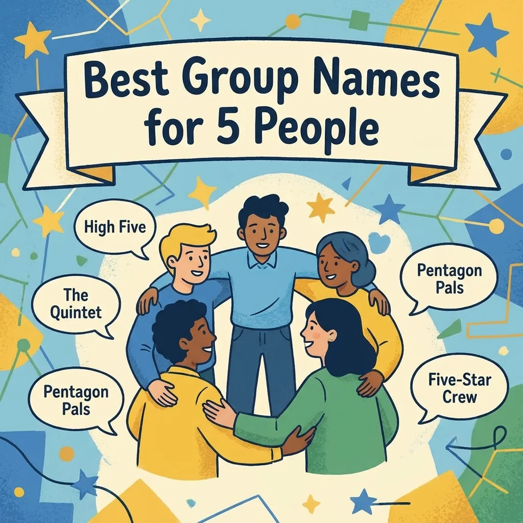 Best group names for 5 people with cool, funny, and unique friendship ideas
