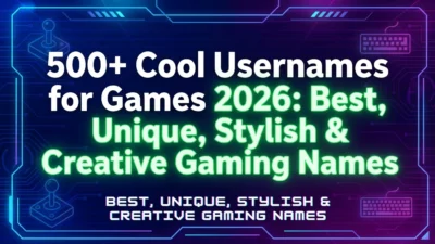 Cool usernames for games with creative, unique, and stylish gamer name ideas