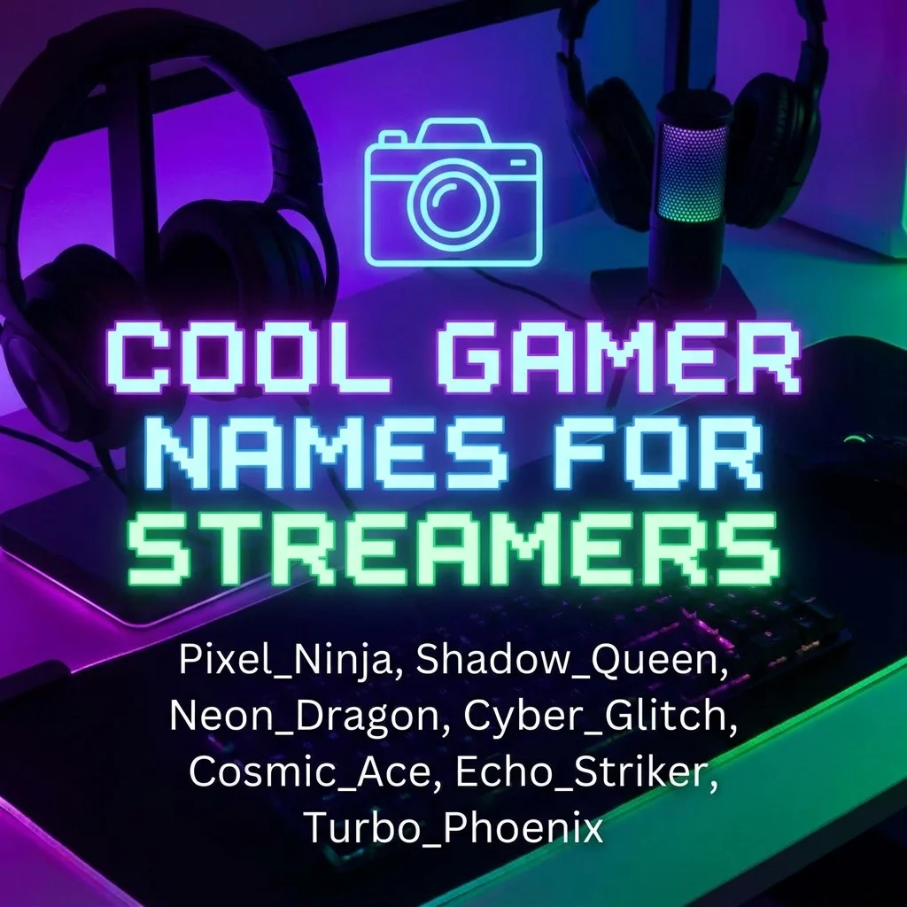 Cool gamer names for streamers with unique and creative streaming username ideas