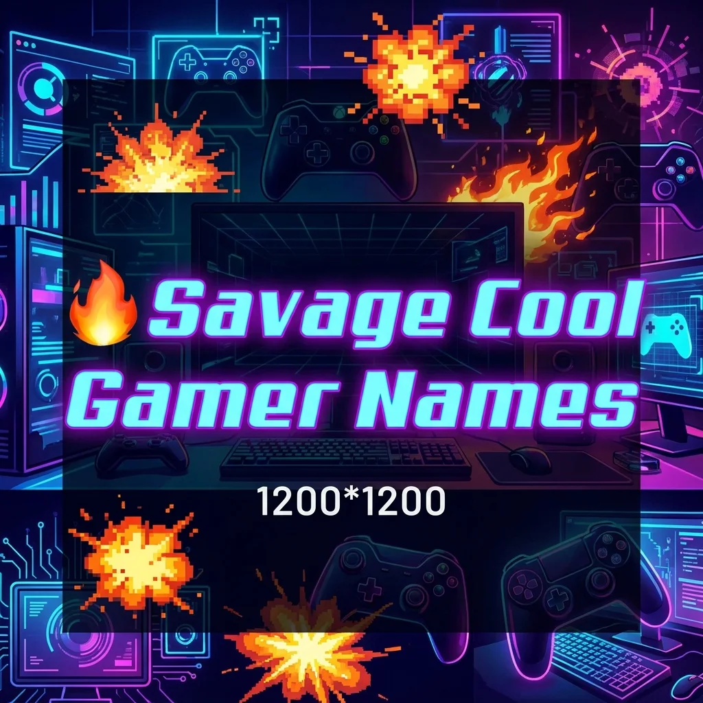 Savage cool gamer names with bold, powerful, and intense gaming username ideas