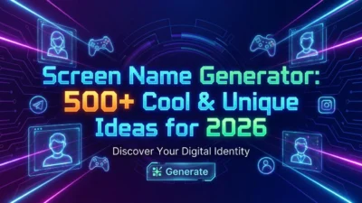 Screen Name Generator with 500+ cool and unique ideas for 2026