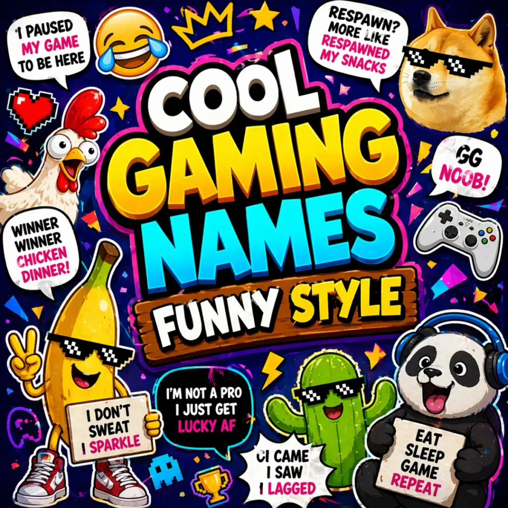  Cool Gaming Names Funny (Viral & Meme Style)
