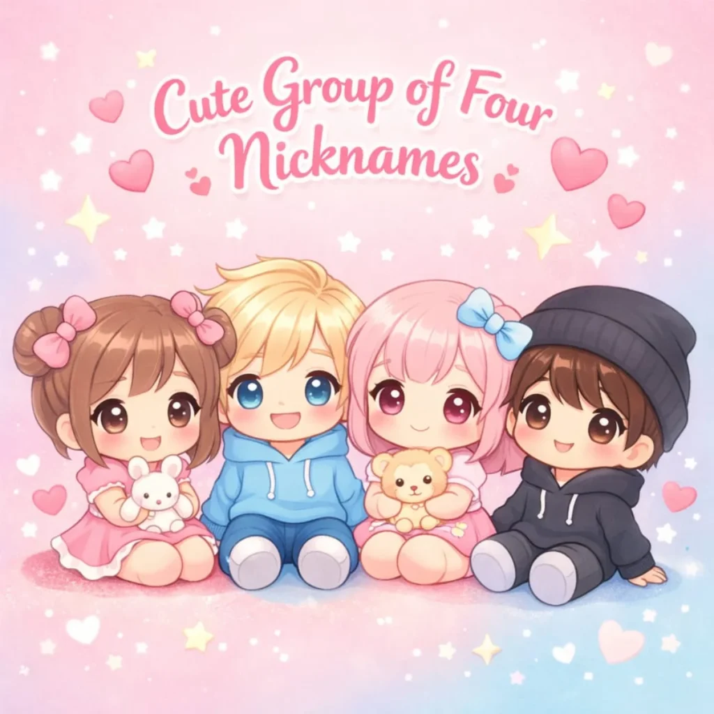 Cute Group of Four Nicknames 🧸💕