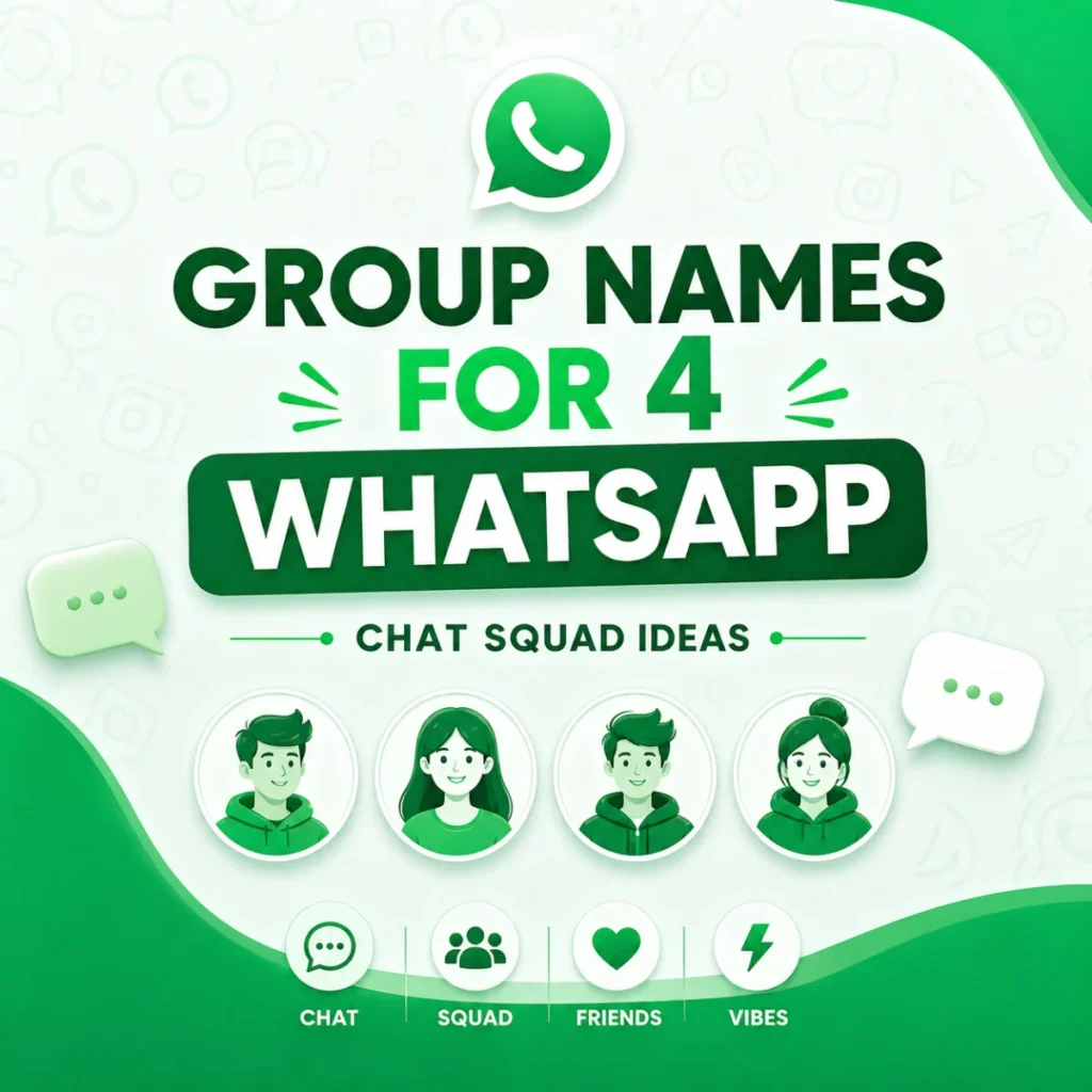Group Names for 4 WhatsApp Groups (Chat Squad Names)