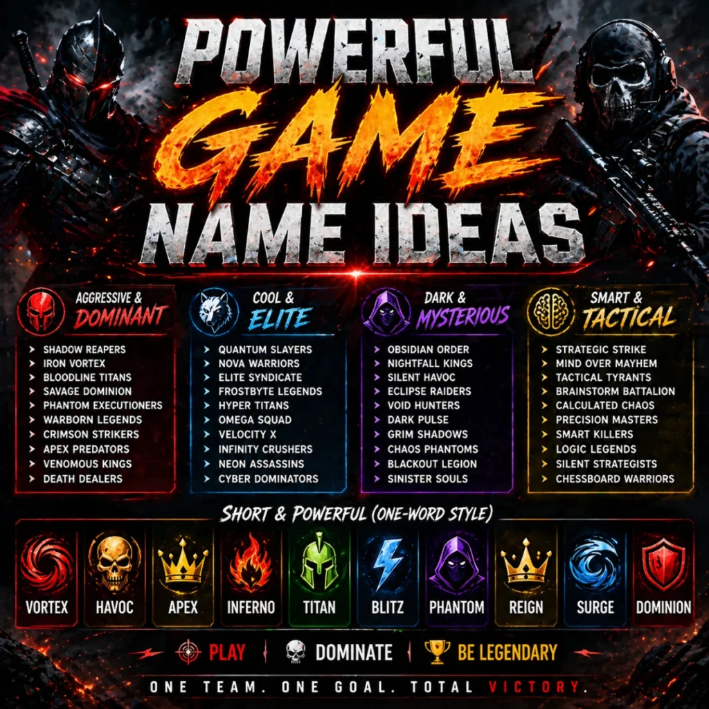 Powerful Game Name Ideas 