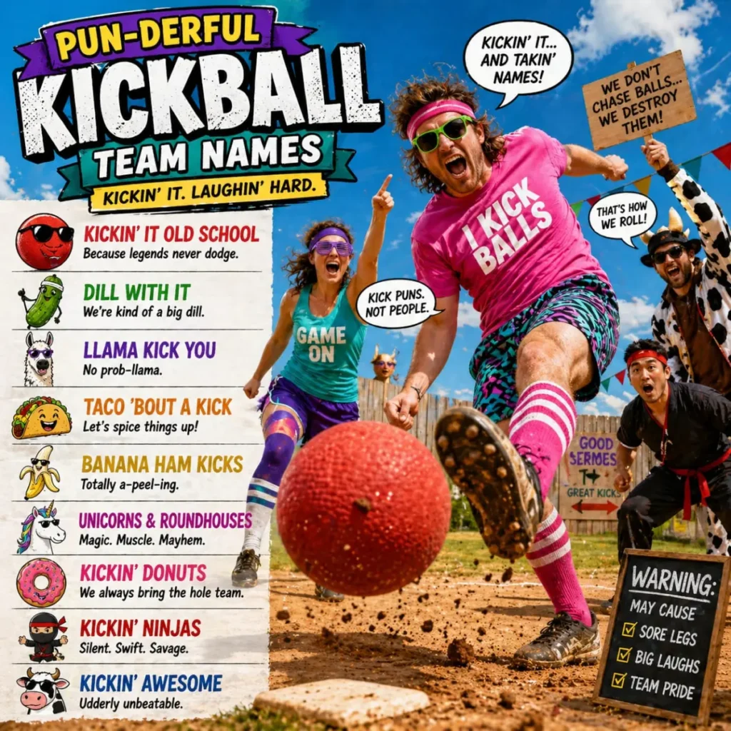 😜Pun-Based Kickball Team Names 