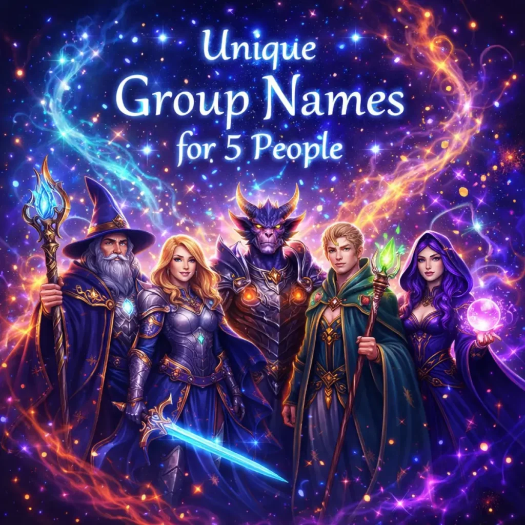 Unique group names for 5 people