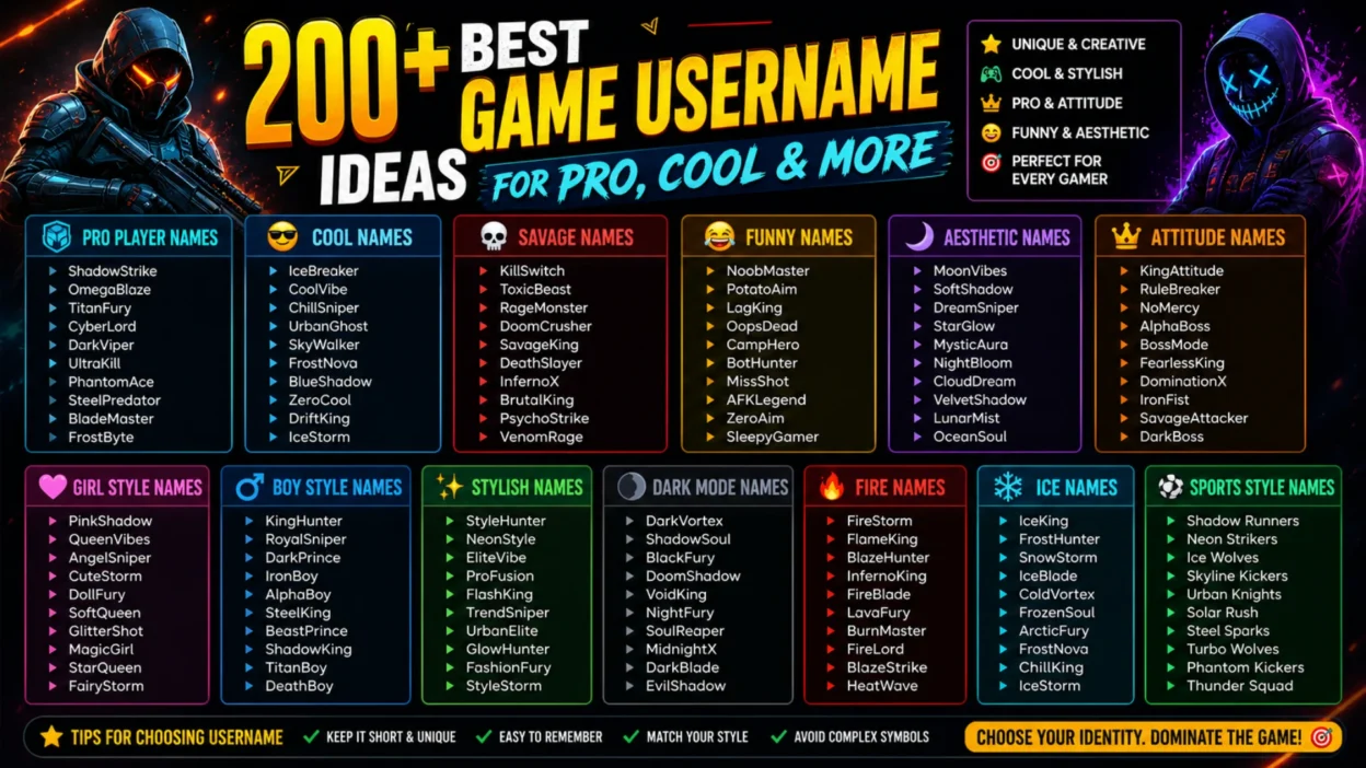 200+Best Game Username