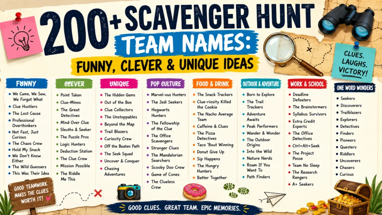 Scavenger Hunt Team Names