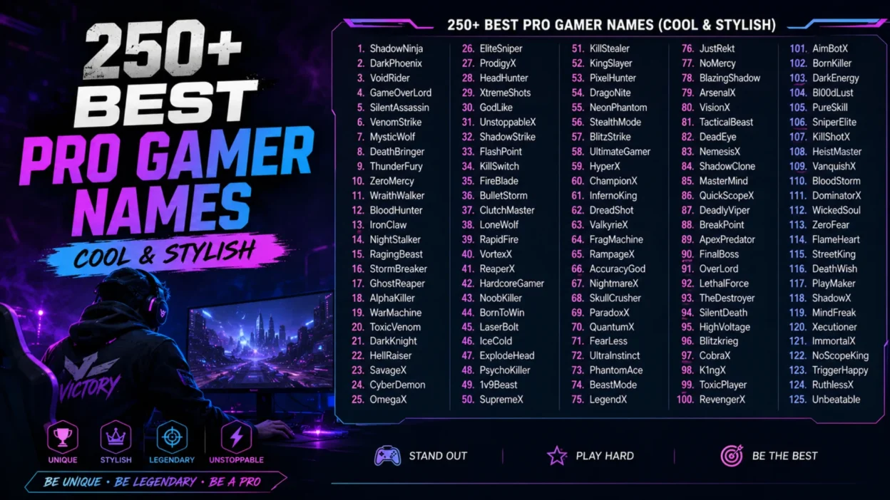 Pro Gamer Names