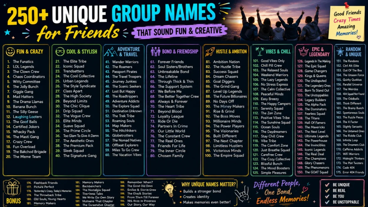 Unique Group Names for Friends