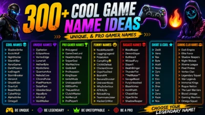 Cool Game Name Ideas