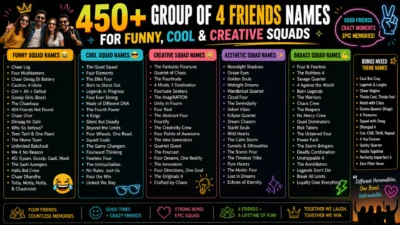 Group of 4 Friends Names