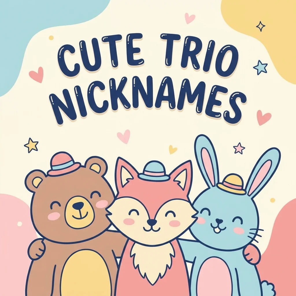 Cute trio nicknames for three best friends with sweet, fun, and creative ideas