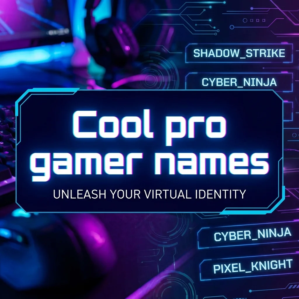 Cool pro gamer names with stylish, unique, and competitive gaming ideas