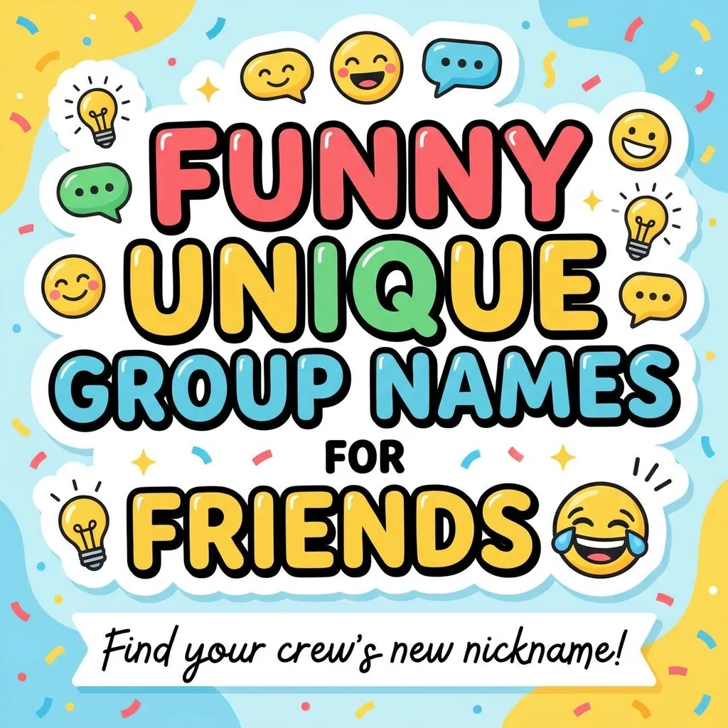 Funny unique group names for friends with playful, creative, and memorable ideas