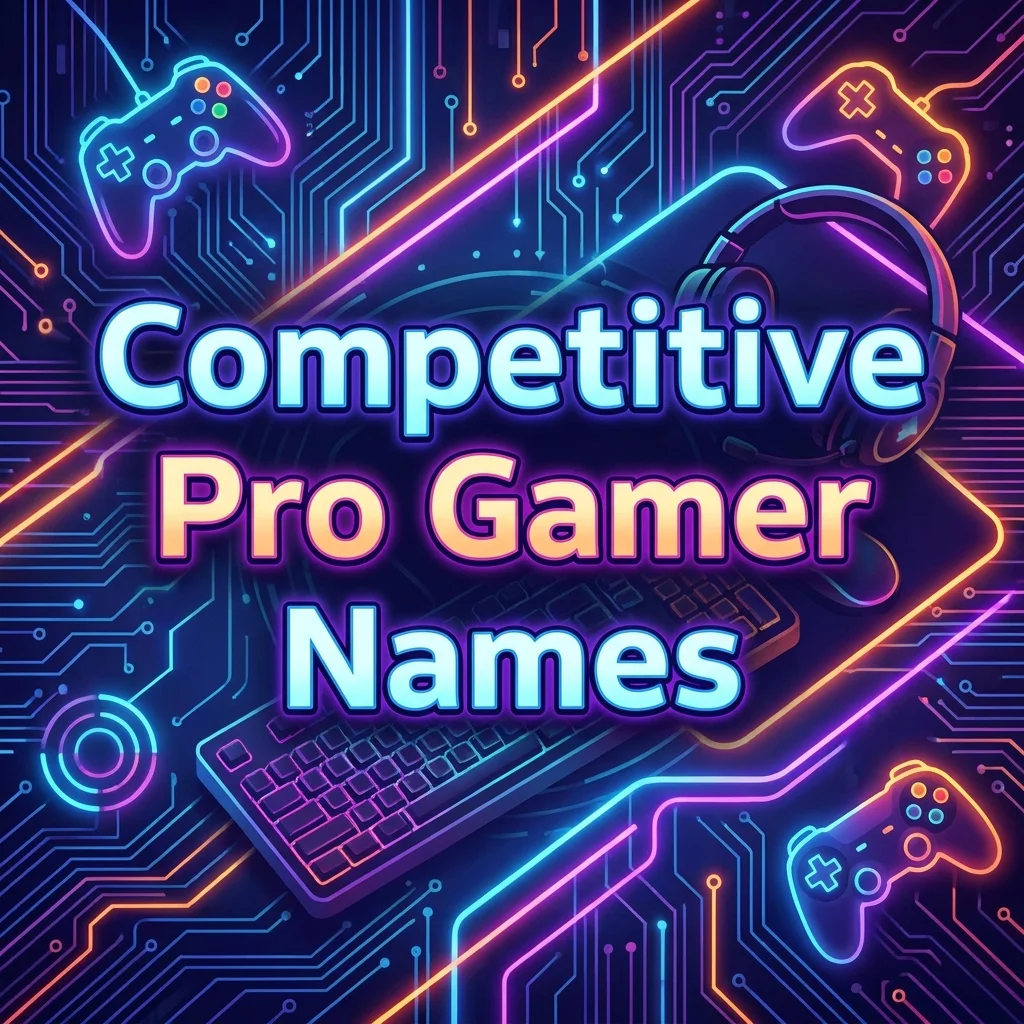 Competitive pro gamer names with bold, stylish, and powerful ideas for serious players