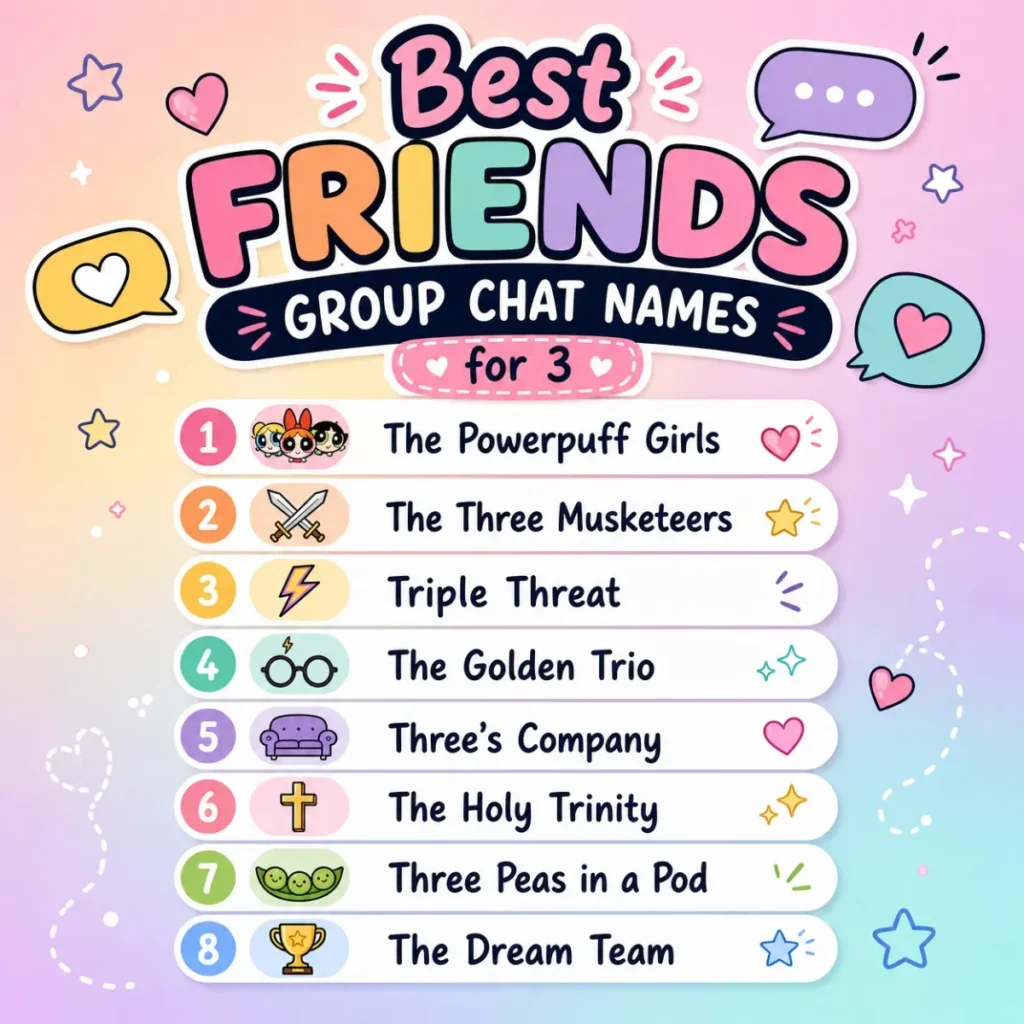 Best Friends Group Chat Names for 3