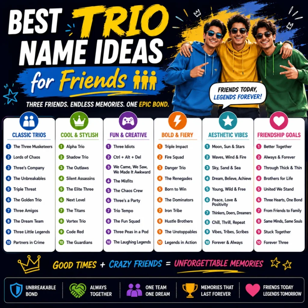 Best Trio Name Ideas for Friends ๐ฌ