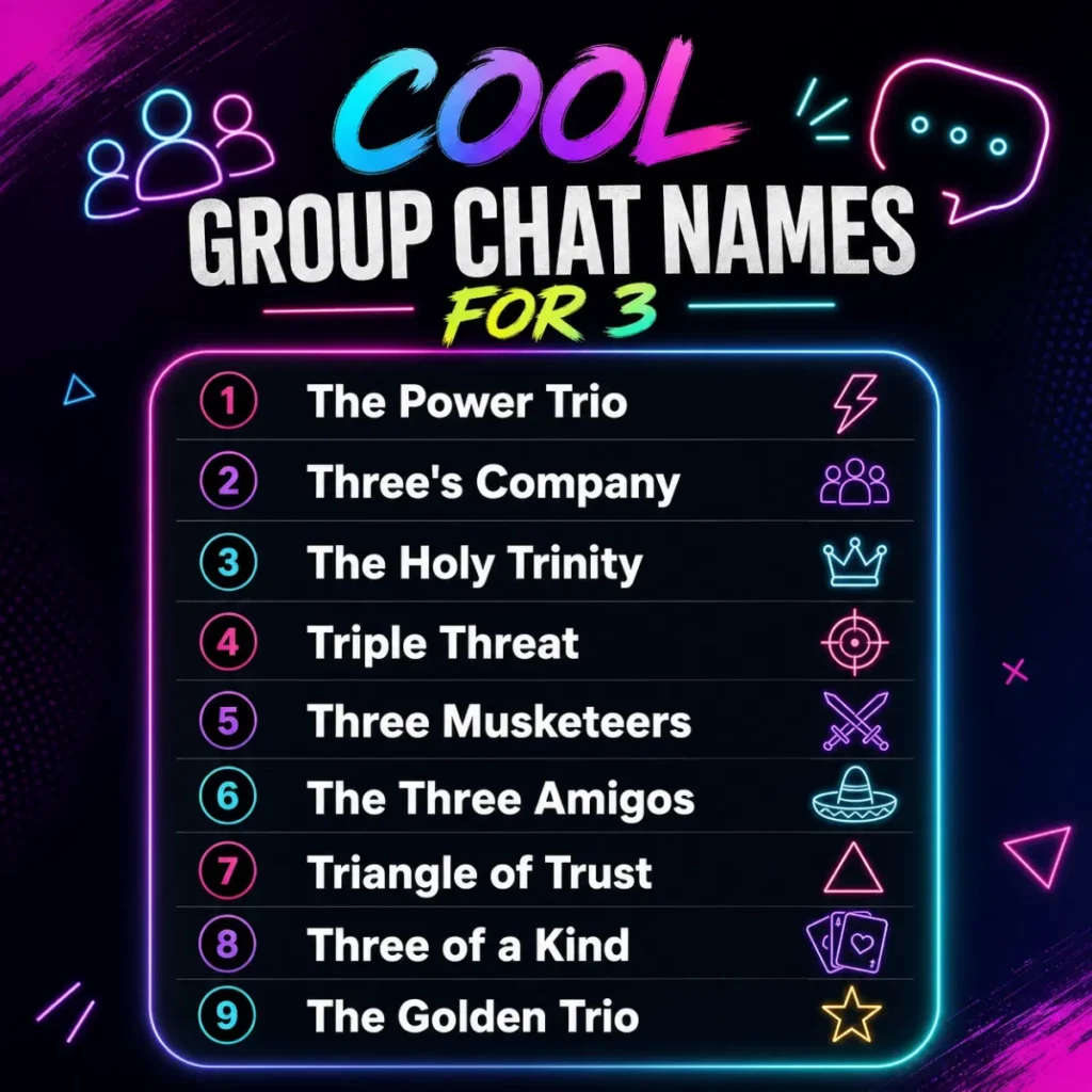 Cool Group Chat Names for 3