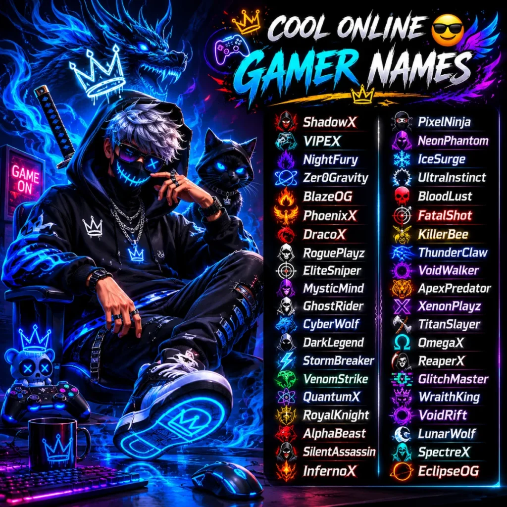 Cool Online Gamer Names ๐