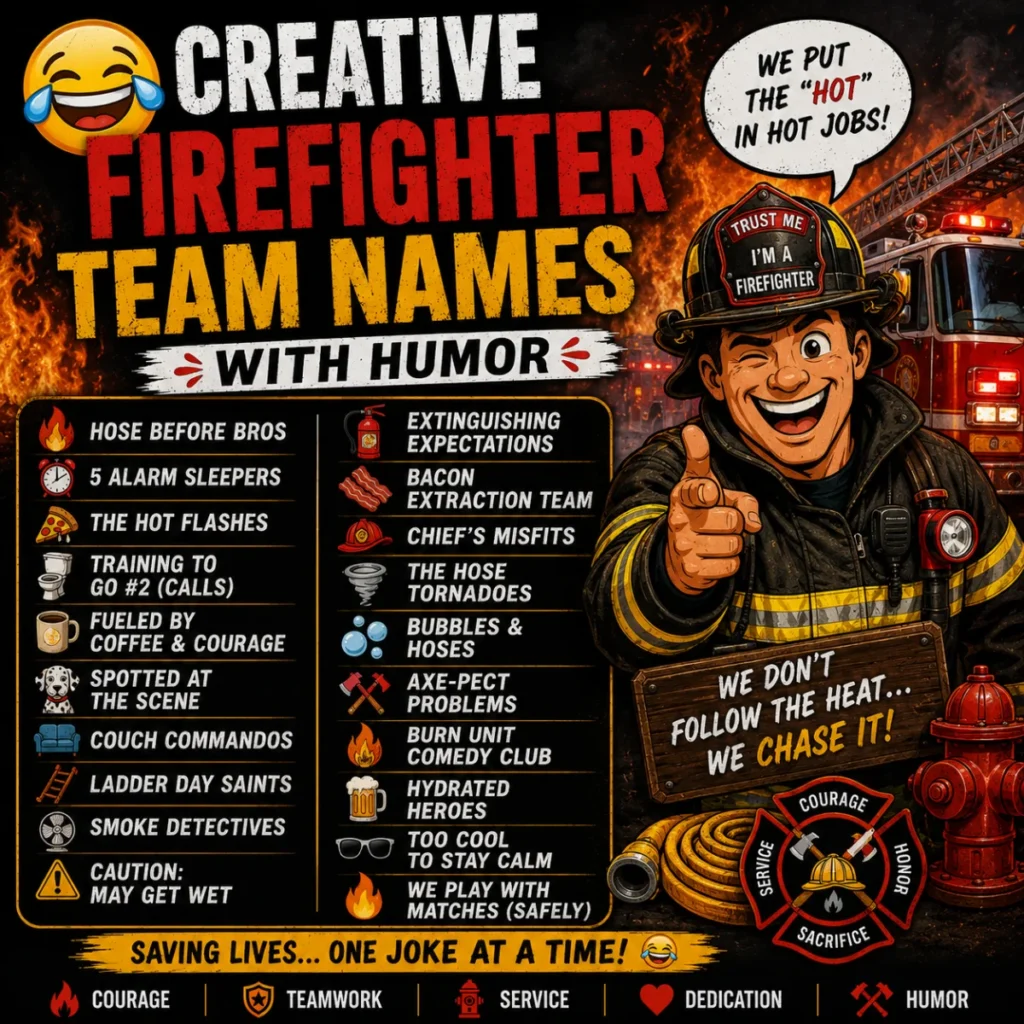 π Creative Firefighter Team Names with Humor