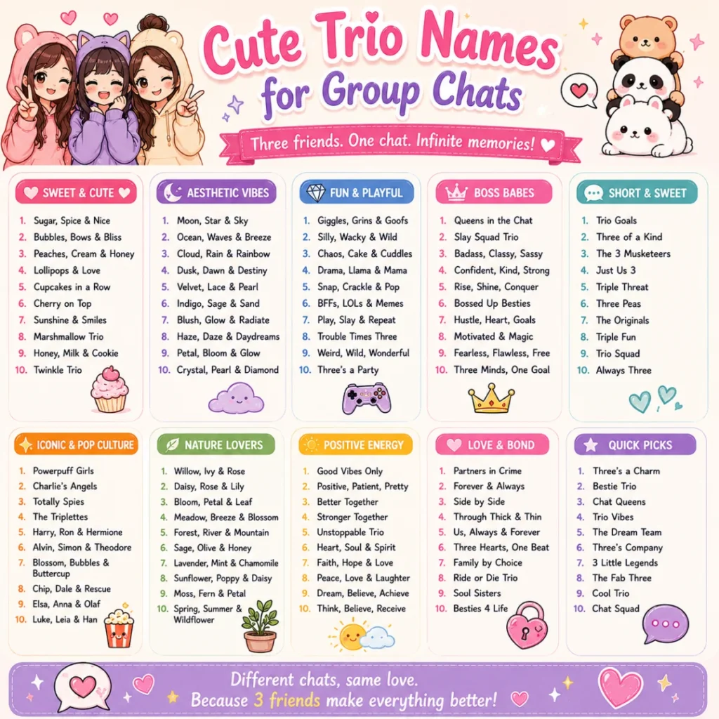 Cute Trio Names for Group Chats ๐ฌ