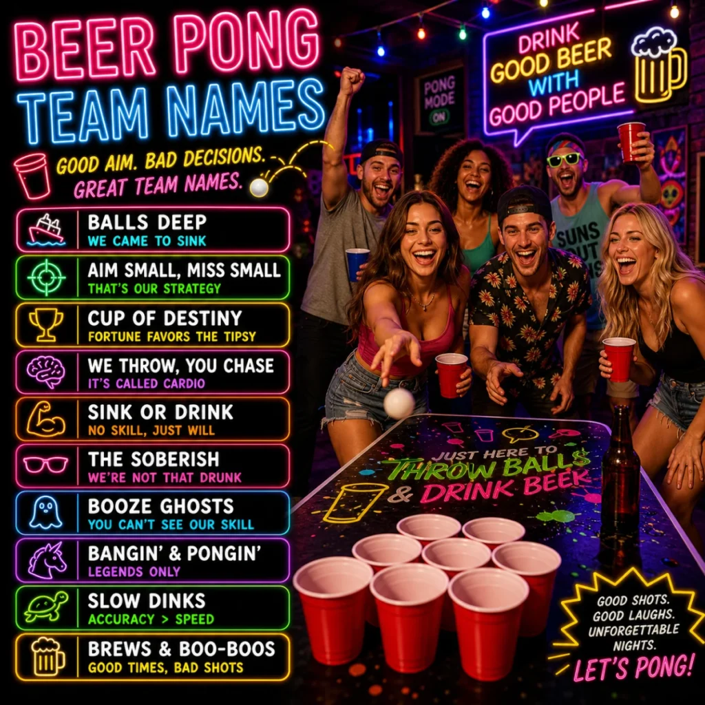 Funny Beer Pong Team Names