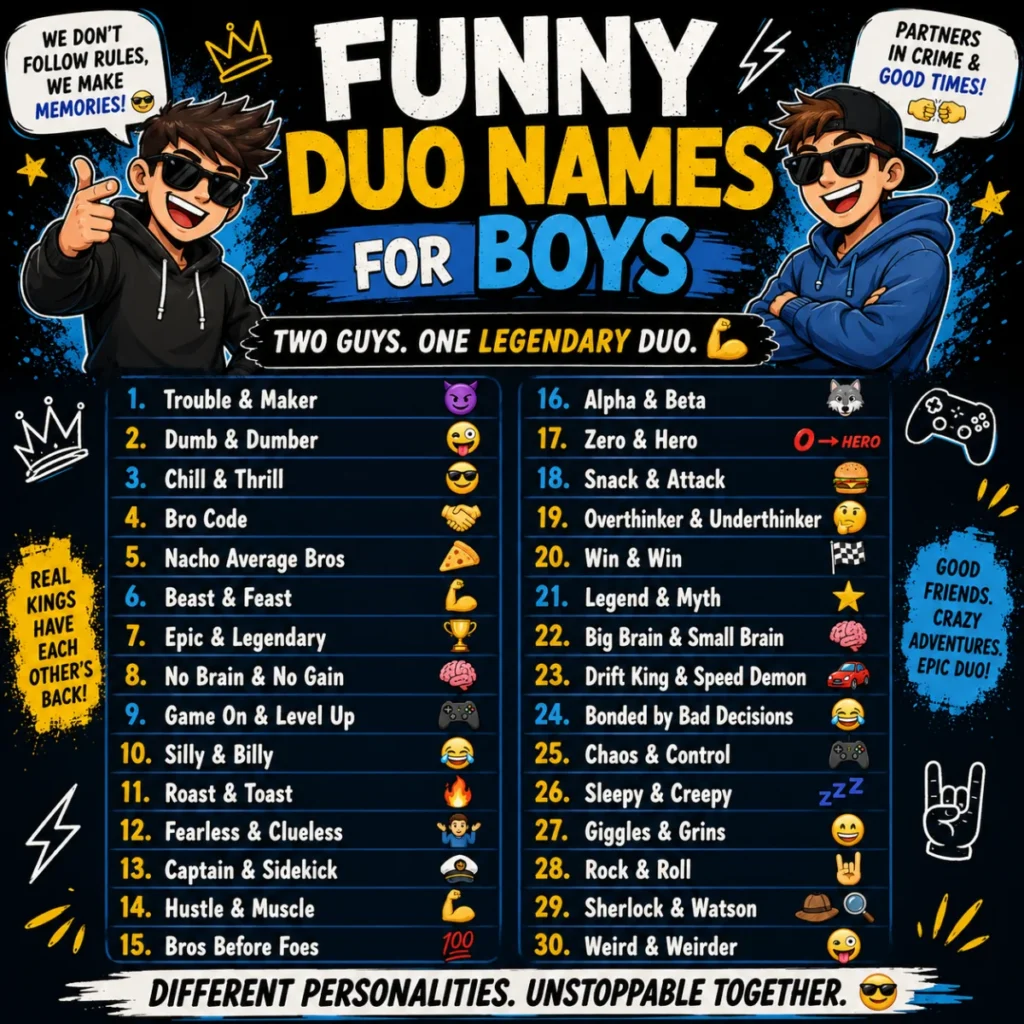 Funny Duo Names for Boys 💪