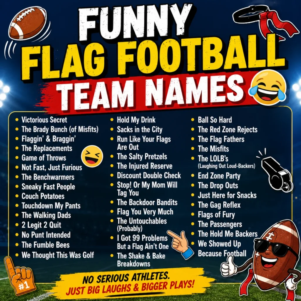 Funny Flag Football Team Names 😂