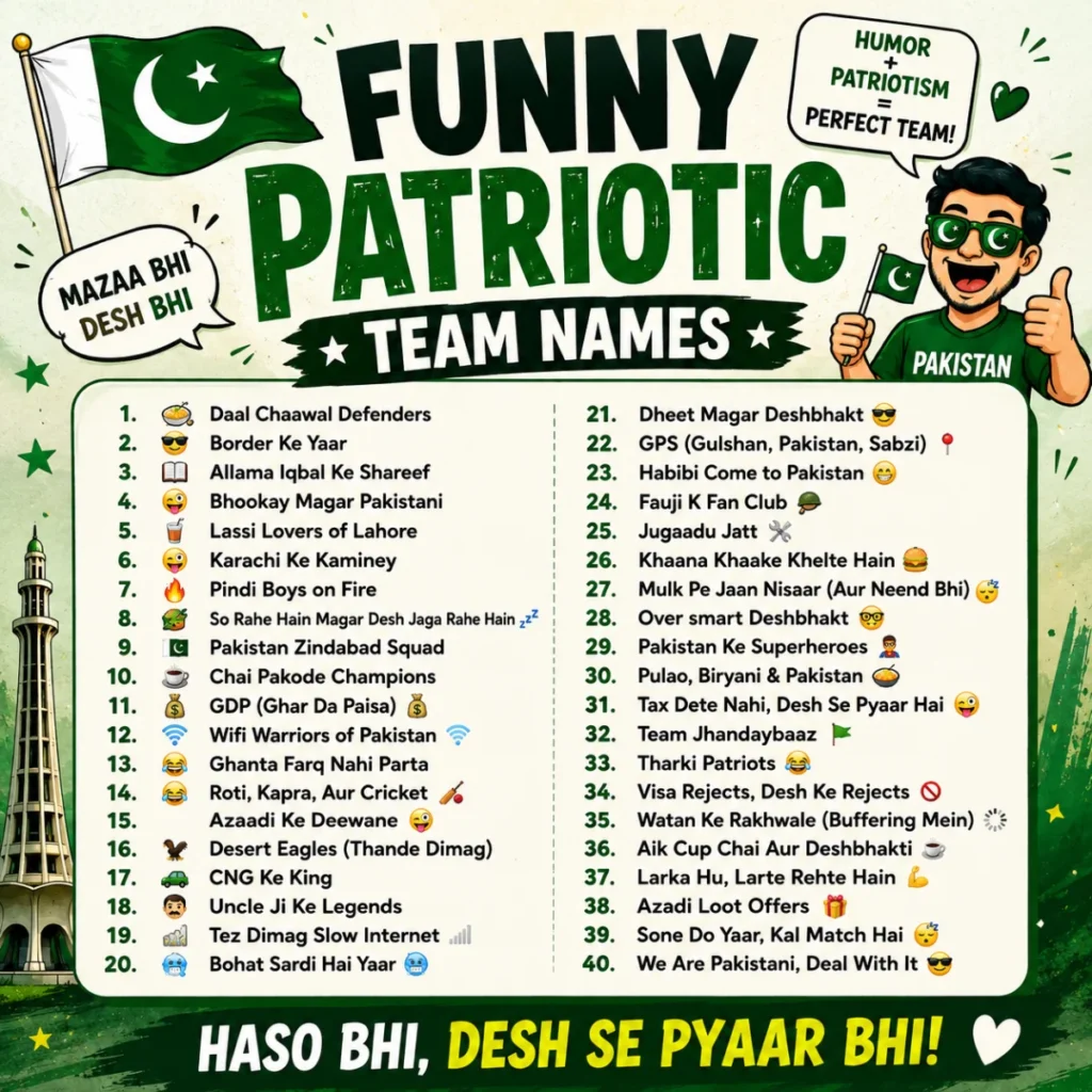Funny Patriotic Team Names