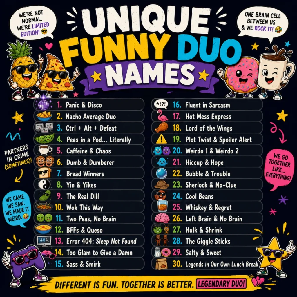 Unique Funny Duo Names 🌟