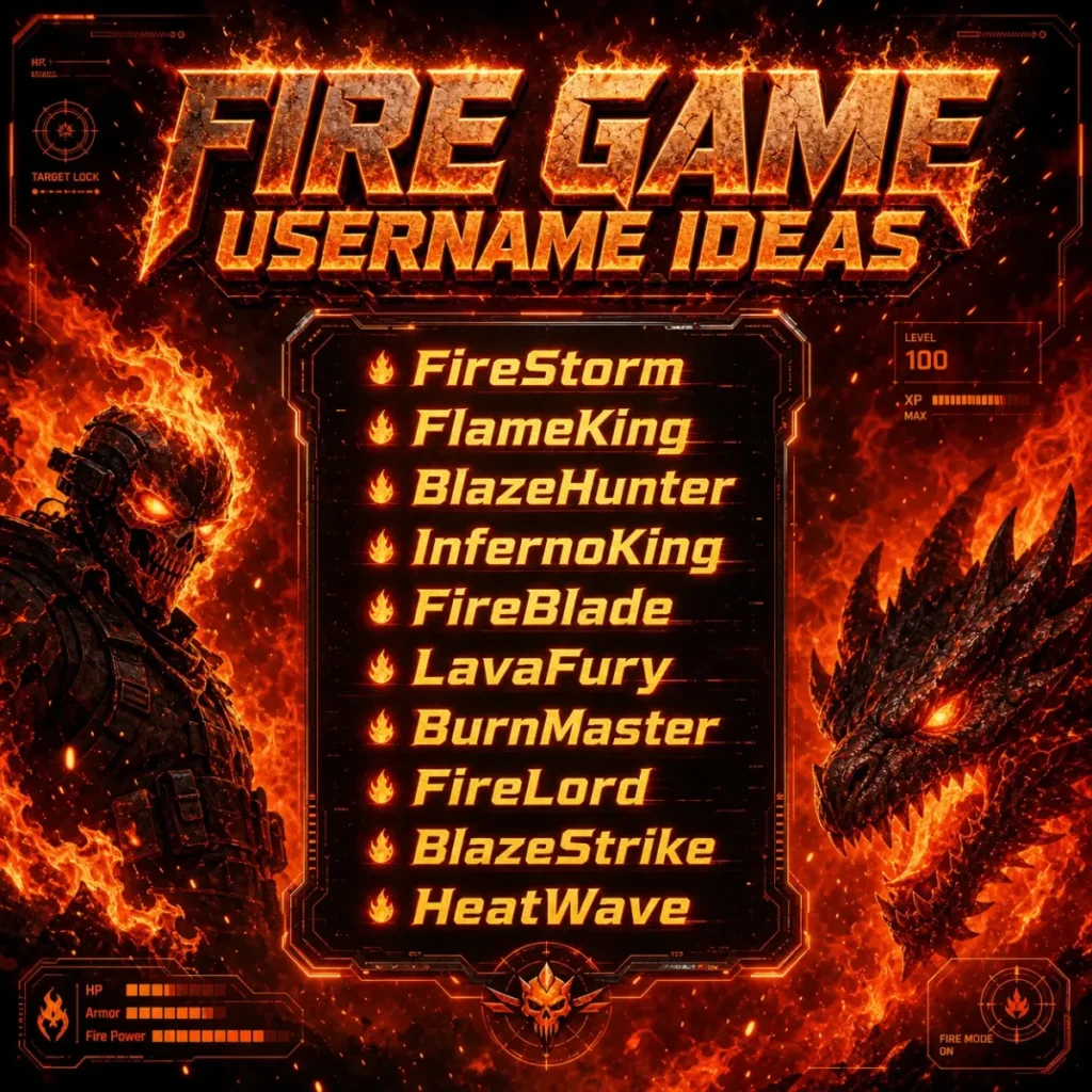 🔥 Game Username – Fire Names 🔥