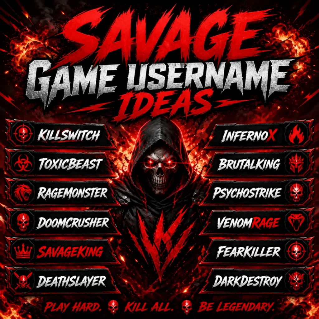 🔥 Game Username – Savage Names 🔥