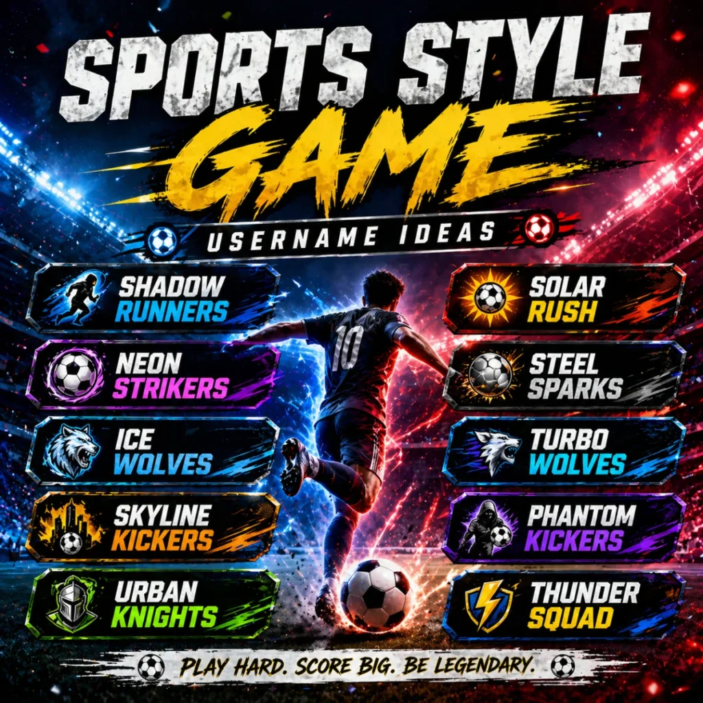 ⚽ Game Username – Sports Style Names ⚽