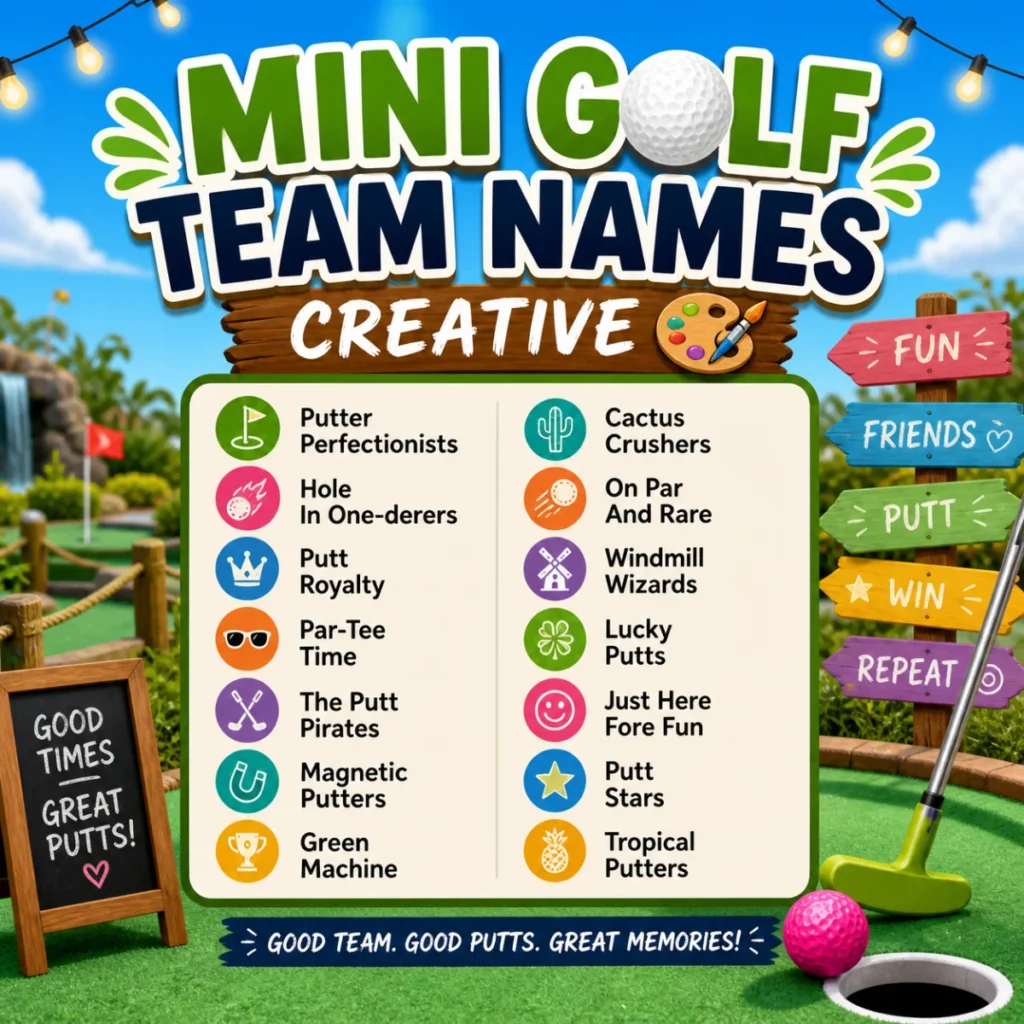 Mini Golf Team Names Creative 🎨