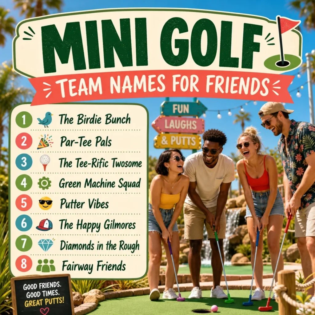 Mini Golf Team Names for Friends 👥