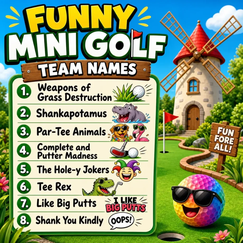 Mini Golf Team Names Funny 😂