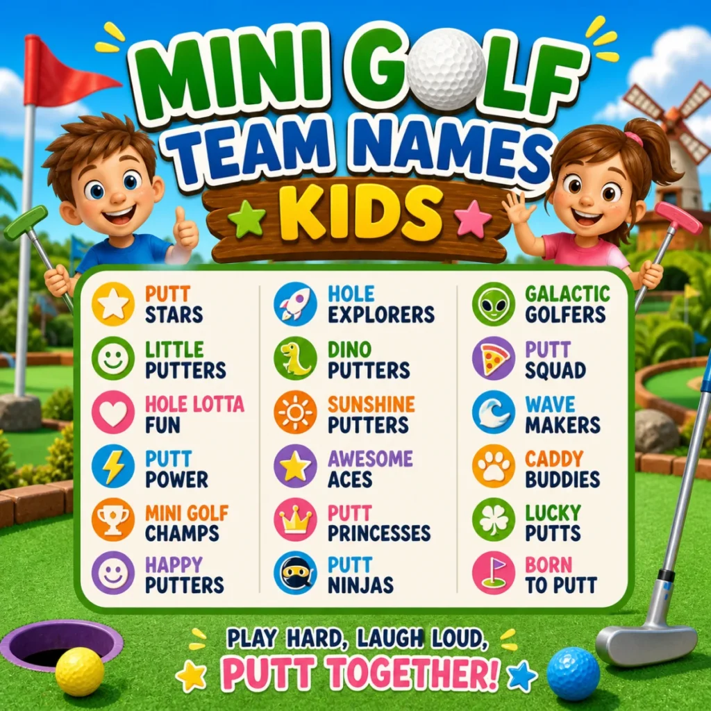 Mini Golf Team Names Kids 🧒