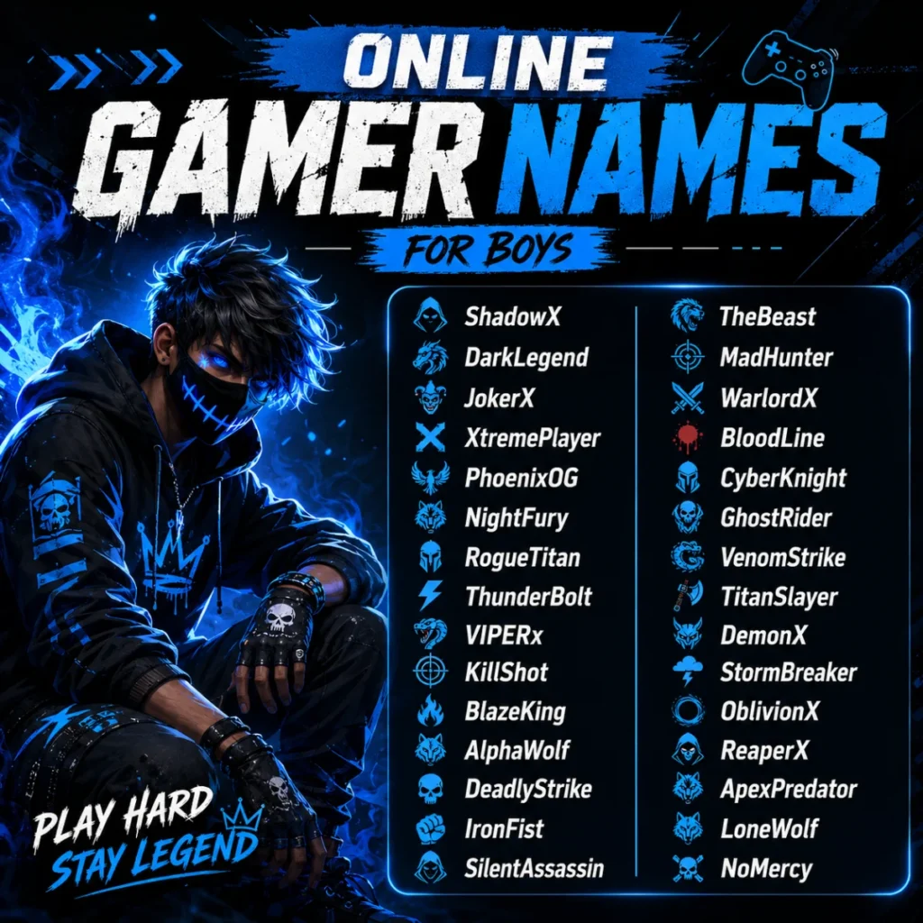 Online Gamer Names for Boys ๐ช