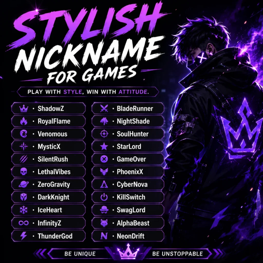 Stylish Nickname for Games โจ